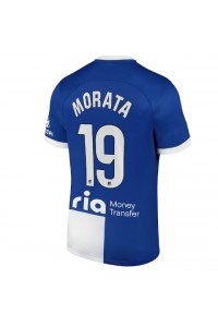 Atletico Madrid Alvaro Morata #19 Jalkapallovaatteet Vieraspaita 2023-24 Lyhythihainen